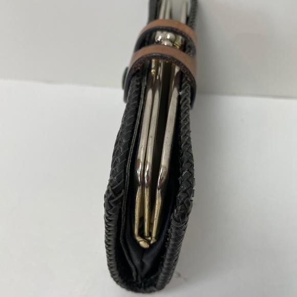 Vtg Ladies Brown Leather Wallet Floral 7” - Picture 2 of 10